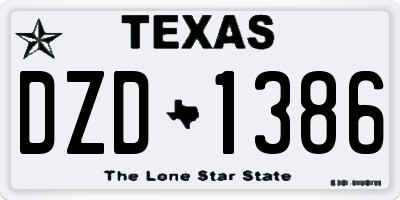 TX license plate DZD1386