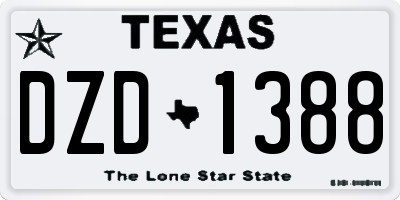 TX license plate DZD1388