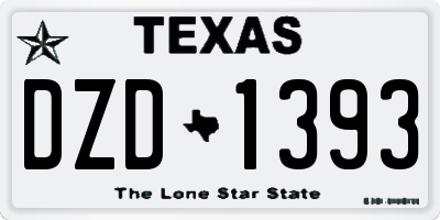 TX license plate DZD1393