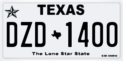 TX license plate DZD1400