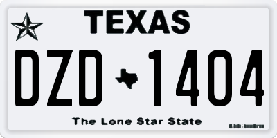 TX license plate DZD1404