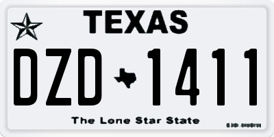 TX license plate DZD1411