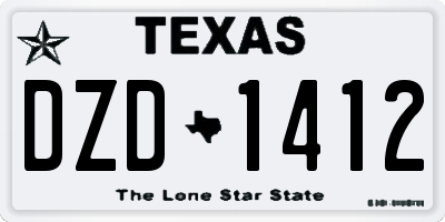 TX license plate DZD1412