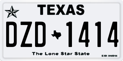 TX license plate DZD1414