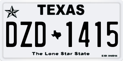 TX license plate DZD1415