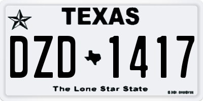 TX license plate DZD1417
