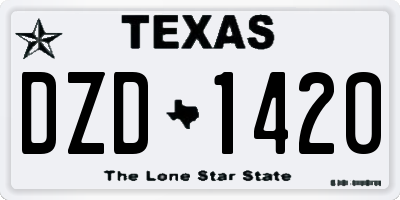 TX license plate DZD1420