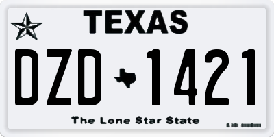 TX license plate DZD1421
