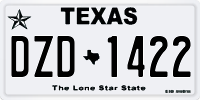 TX license plate DZD1422