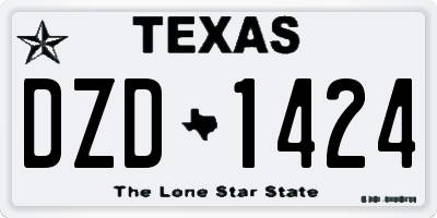 TX license plate DZD1424