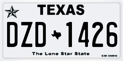 TX license plate DZD1426
