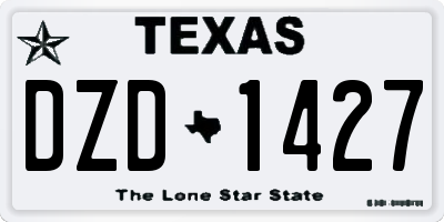 TX license plate DZD1427