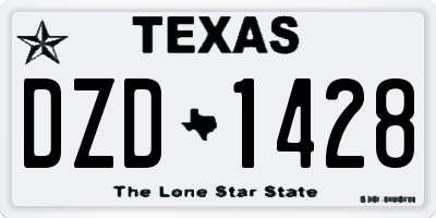 TX license plate DZD1428