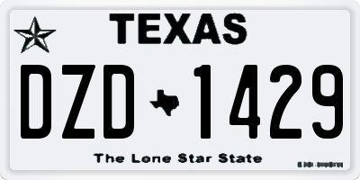 TX license plate DZD1429