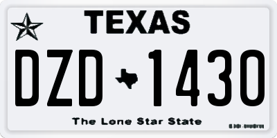 TX license plate DZD1430