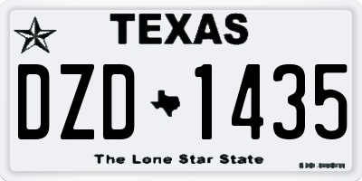 TX license plate DZD1435