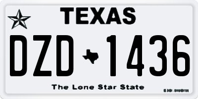 TX license plate DZD1436