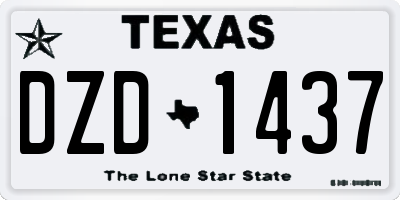 TX license plate DZD1437