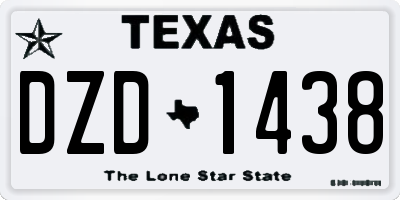 TX license plate DZD1438