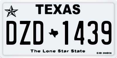 TX license plate DZD1439