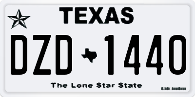 TX license plate DZD1440