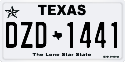 TX license plate DZD1441