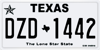 TX license plate DZD1442