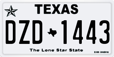 TX license plate DZD1443