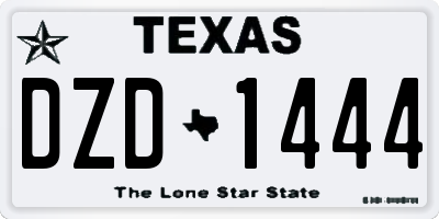 TX license plate DZD1444