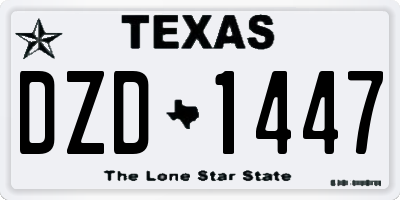 TX license plate DZD1447