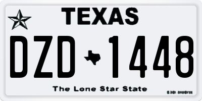 TX license plate DZD1448