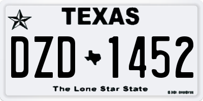 TX license plate DZD1452