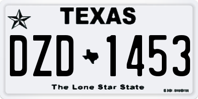 TX license plate DZD1453