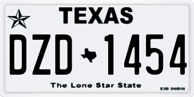 TX license plate DZD1454