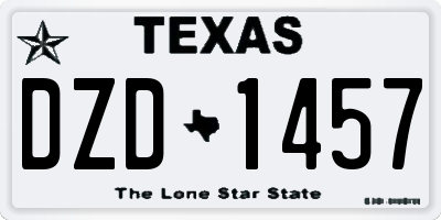 TX license plate DZD1457