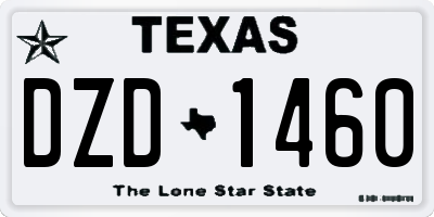 TX license plate DZD1460