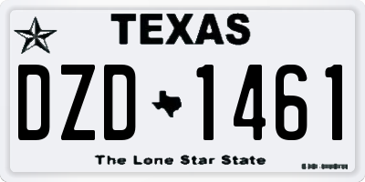 TX license plate DZD1461
