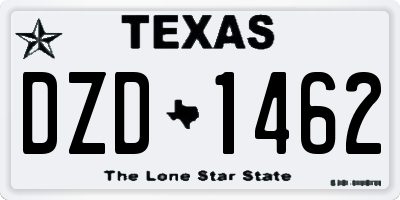 TX license plate DZD1462