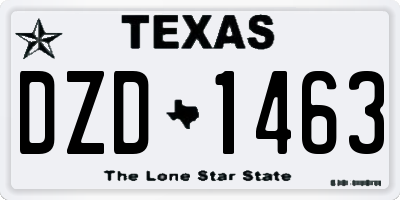 TX license plate DZD1463