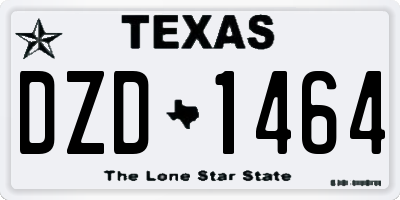TX license plate DZD1464