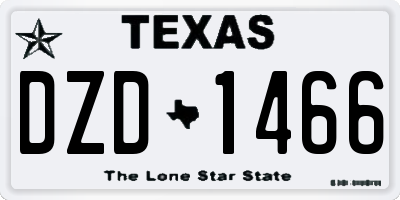 TX license plate DZD1466