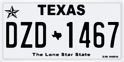 TX license plate DZD1467