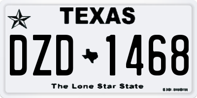 TX license plate DZD1468