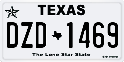 TX license plate DZD1469