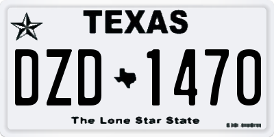 TX license plate DZD1470