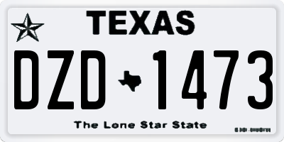 TX license plate DZD1473