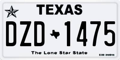 TX license plate DZD1475