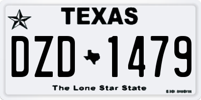 TX license plate DZD1479