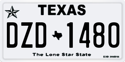 TX license plate DZD1480
