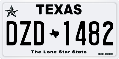 TX license plate DZD1482